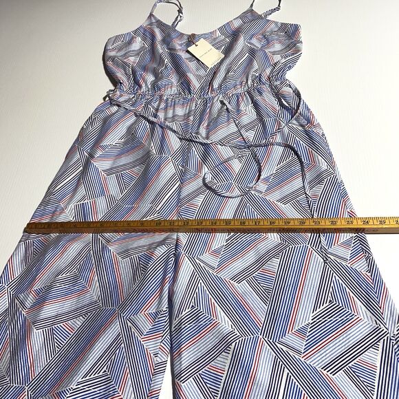 Skies Are Blue Jumpsuit Women’s L Large  Geometric Print Sleeveless Tie Belt NWT - Picture 13 of 14